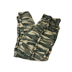 8216 Lucky Brand women's 00 camo linen blend paper bag cropped pants